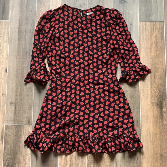 NEW Reformation Doutzen Mini Dress Cassandra Red Roses Size 12 - Picture 5 of 7